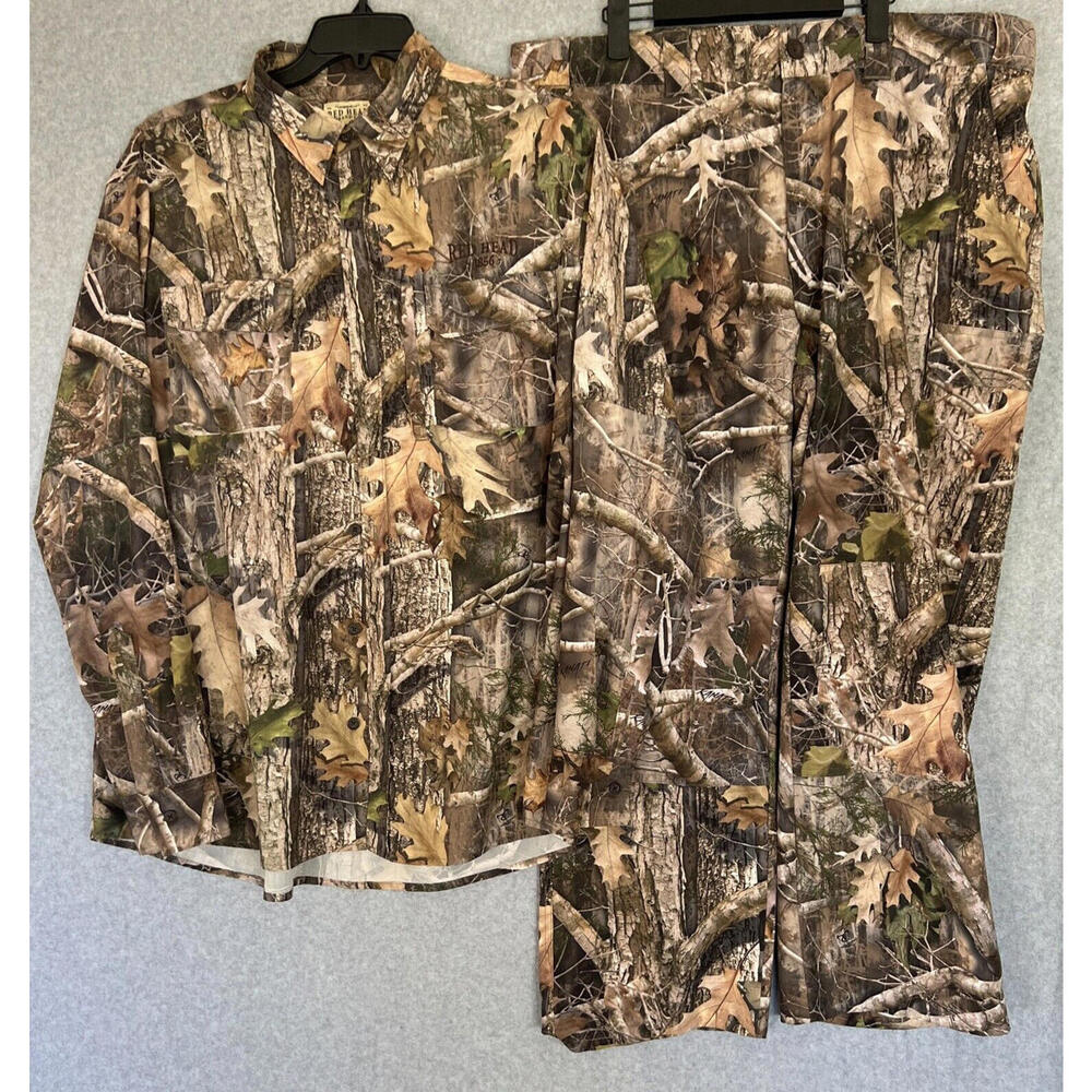 RedHead Mens Set Hunting Cargo Pants & Button Up Shirt XL Realtree True Timber